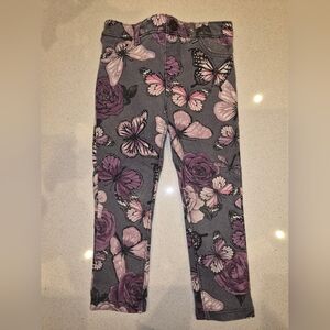 The Children's Place Pink and Purple Butterfly Jeans 3T